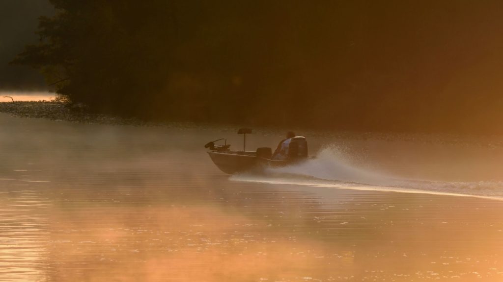 Fishing from a jon boat
